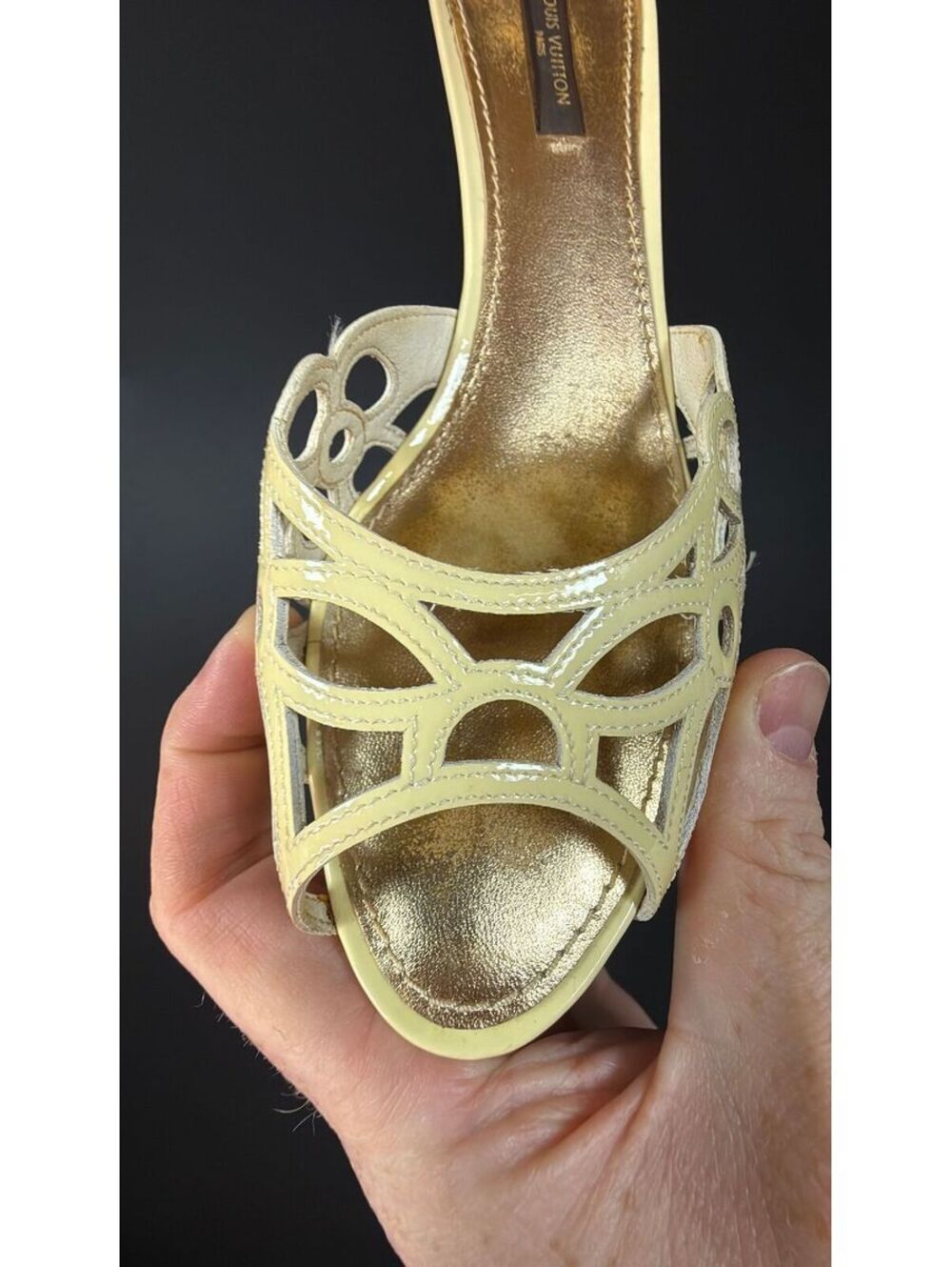 Louis Vuitton Cream Cutout Mule Heel - Picture 2 of 8